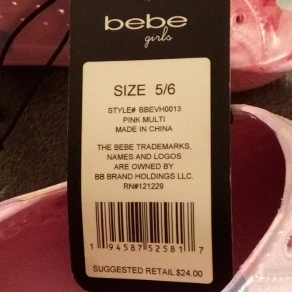 NEW BEBE SLIP ON SHOES GIRLS SIZE 5/6